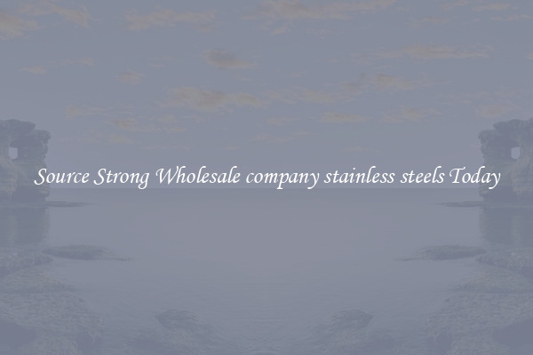 Source Strong Wholesale company stainless steels Today