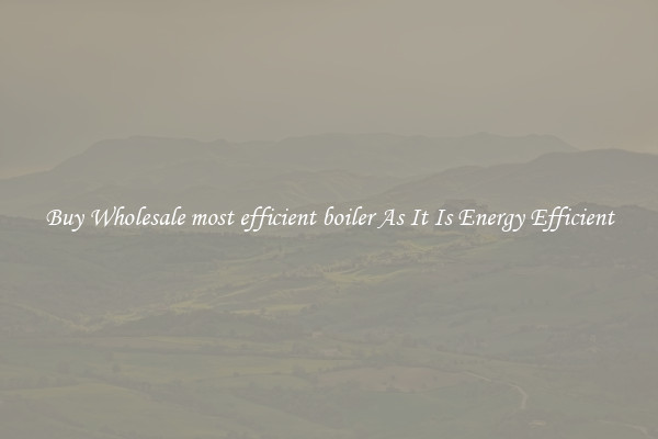 Buy Wholesale most efficient boiler As It Is Energy Efficient