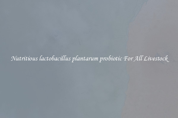 Nutritious lactobacillus plantarum probiotic For All Livestock