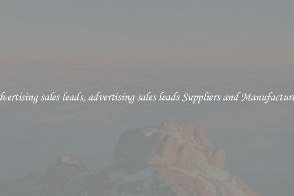 advertising sales leads, advertising sales leads Suppliers and Manufacturers