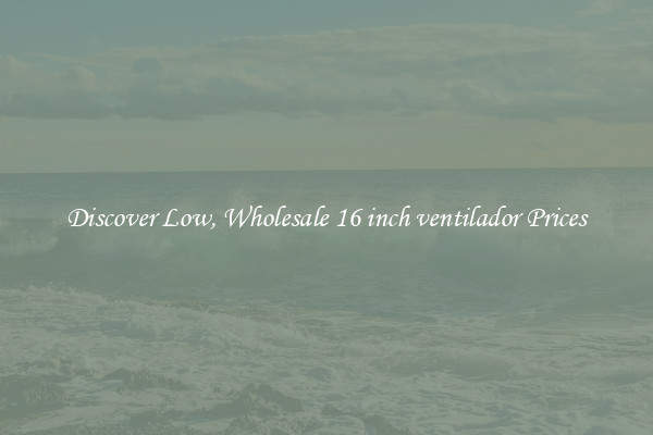 Discover Low, Wholesale 16 inch ventilador Prices