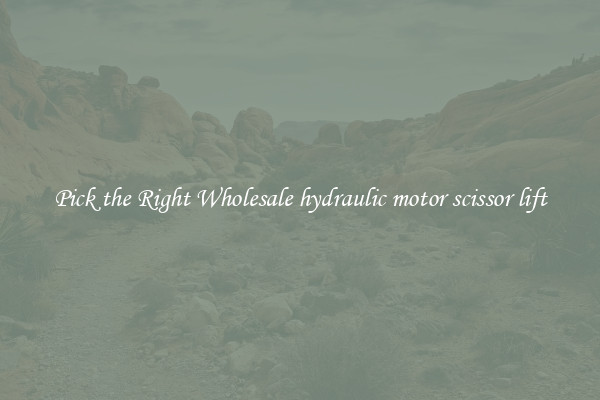 Pick the Right Wholesale hydraulic motor scissor lift