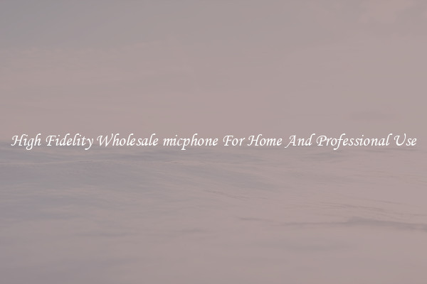 High Fidelity Wholesale micphone For Home And Professional Use