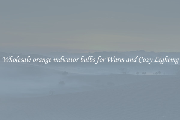 Wholesale orange indicator bulbs for Warm and Cozy Lighting