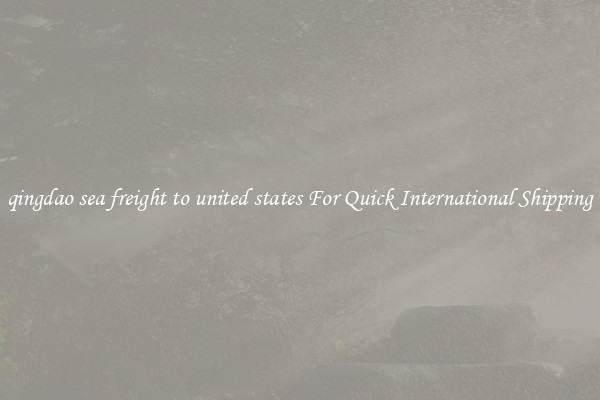 qingdao sea freight to united states For Quick International Shipping